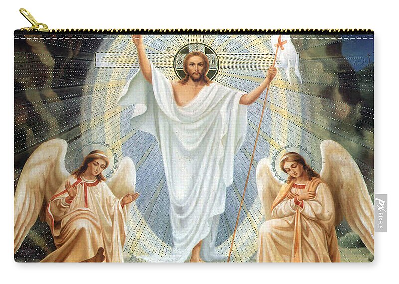 Jesus Zip Pouch featuring the photograph Two Angels by Munir Alawi