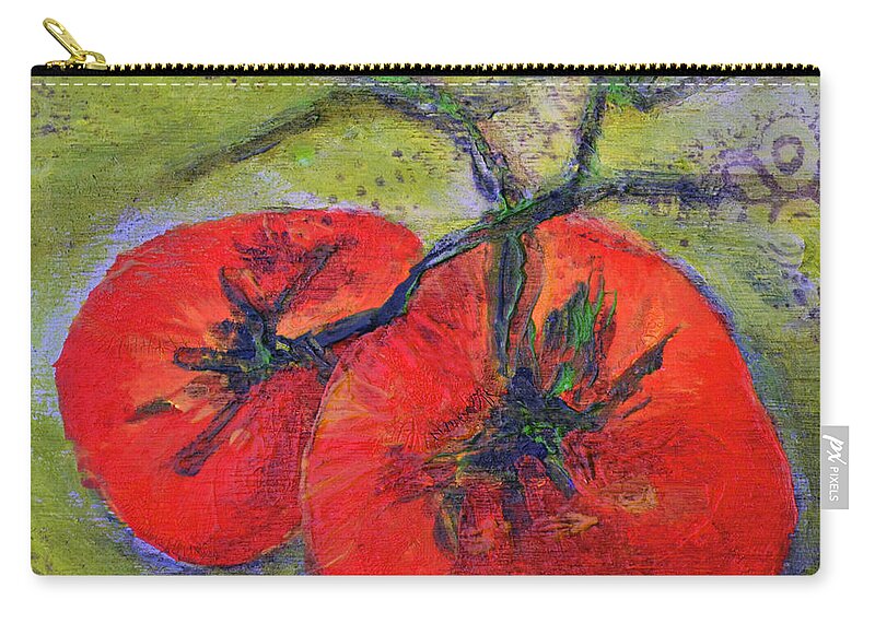 Tomatoes Zip Pouch featuring the painting Two Beauties by Claire Bull