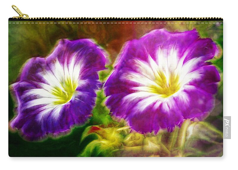 Flowers Zip Pouch featuring the digital art Two eyes of Heaven by Lilia S