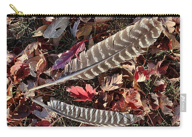 Feather Zip Pouch featuring the photograph Two Feathers by Sylvia Thornton