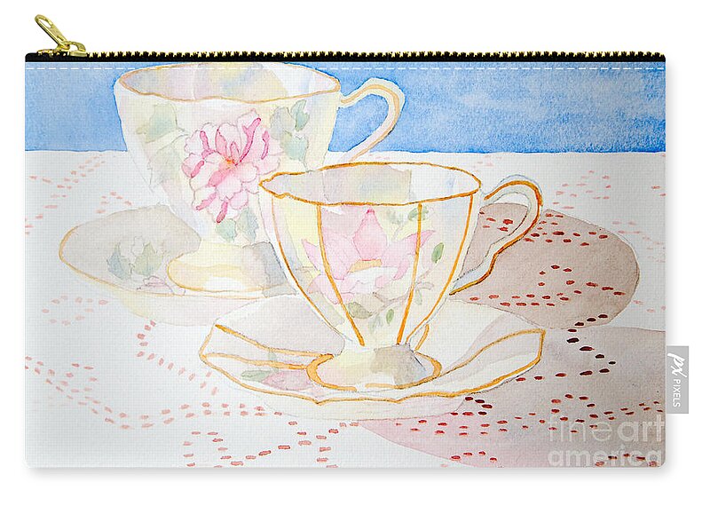 Tea Carry-all Pouch featuring the painting Two for Tea by Laurel Best