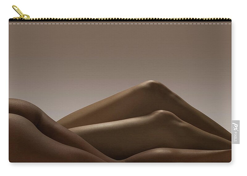 People Zip Pouch featuring the photograph Two Pairs Of Nude Female Legs by Jonathan Knowles