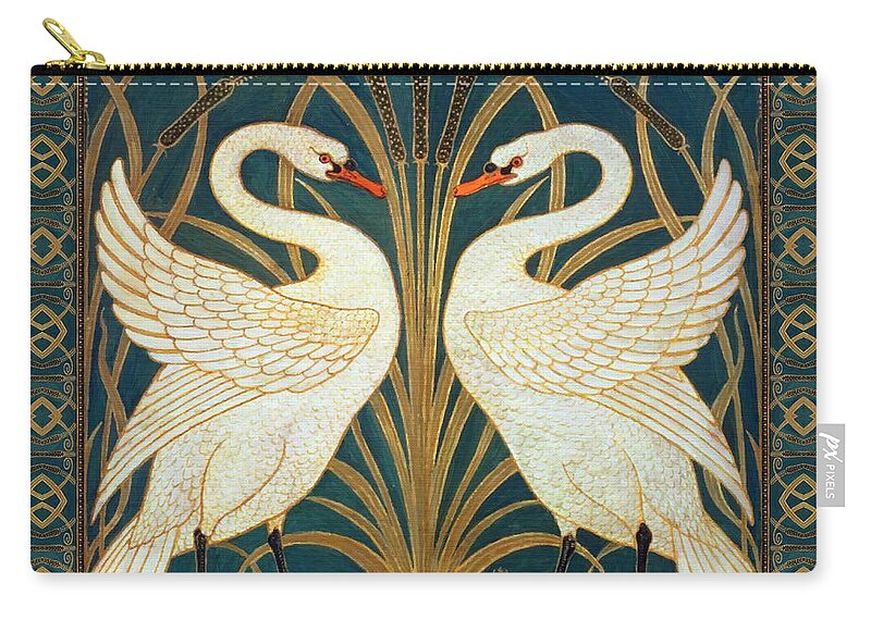 Walter Crane Carry-all Pouch featuring the painting Two Swans by Walter Crane