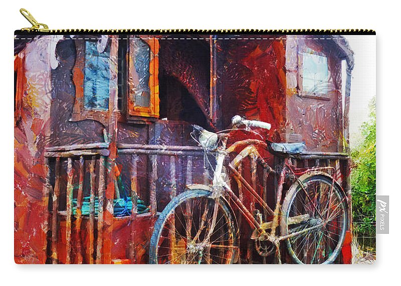 Gypsy Zip Pouch featuring the photograph Two Wheels On My Wagon by Steve Taylor