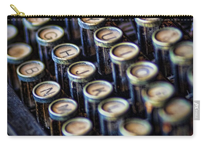 Antique Zip Pouch featuring the photograph Typewriter Keys by David and Carol Kelly