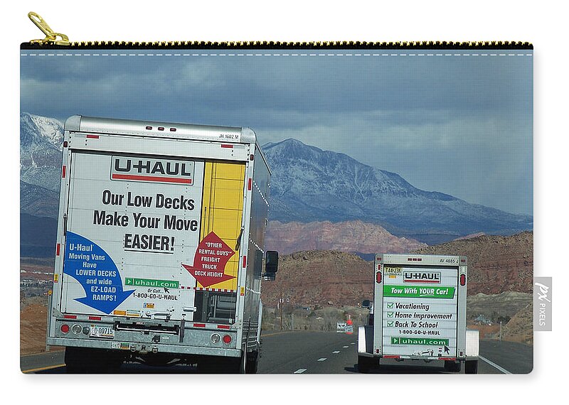 Moving Truck Zip Pouch featuring the photograph Uhaul on the Move by Tikvah's Hope