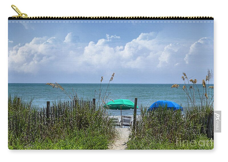 Beach Zip Pouch featuring the photograph Umbrella Heaven by Kathy Baccari