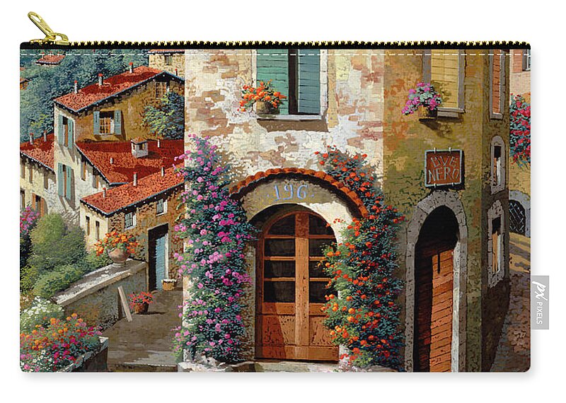 Light Green Sky Zip Pouch featuring the painting Un Cielo Verdolino by Guido Borelli