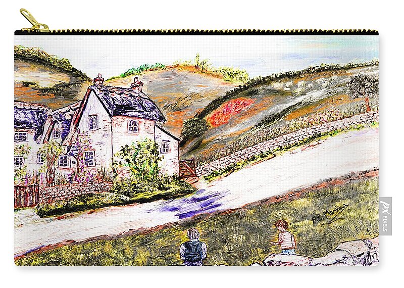 Drawing Zip Pouch featuring the painting An afternoon in June #1 by Loredana Messina