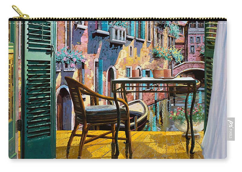 Venice Zip Pouch featuring the painting Un Soggiorno A Venezia by Guido Borelli