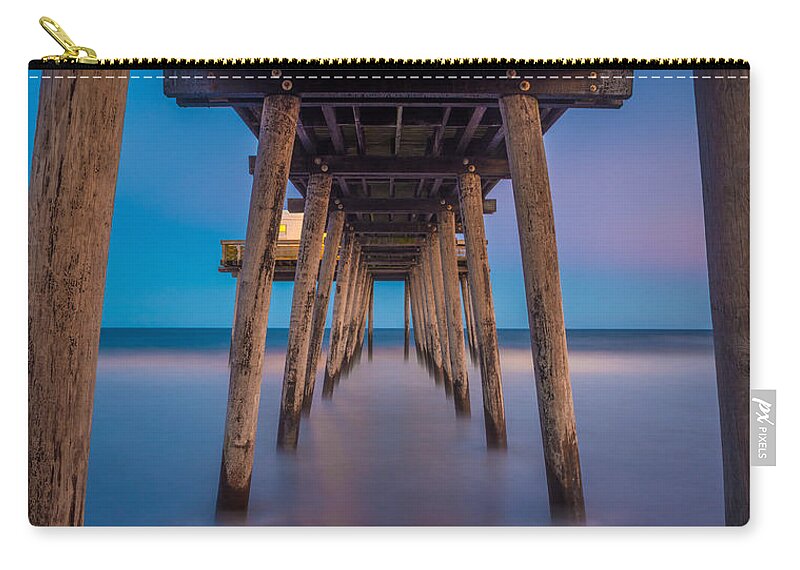 Pier Carry-all Pouch featuring the photograph Under the Pier - Wide Version by Mark Rogers