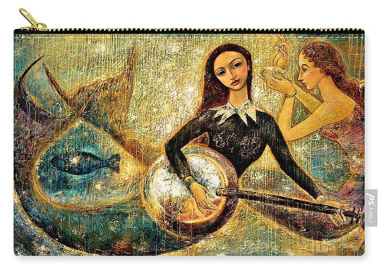 Mermaids Zip Pouch featuring the painting UnderSea by Shijun Munns