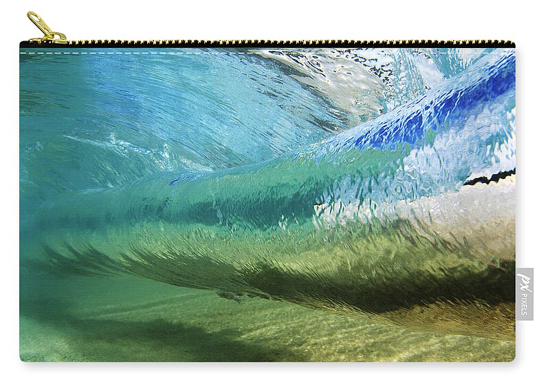 Amaze Zip Pouch featuring the photograph Underwater Wave Curl by Vince Cavataio - Printscapes