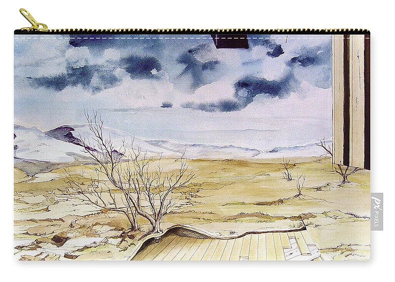 Landscape Zip Pouch featuring the painting Unfinished Landscape by Sam Sidders