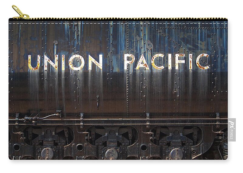 D2-rr-0039 Zip Pouch featuring the photograph Union Pacific - Big Boy Tender by Paul W Faust - Impressions of Light
