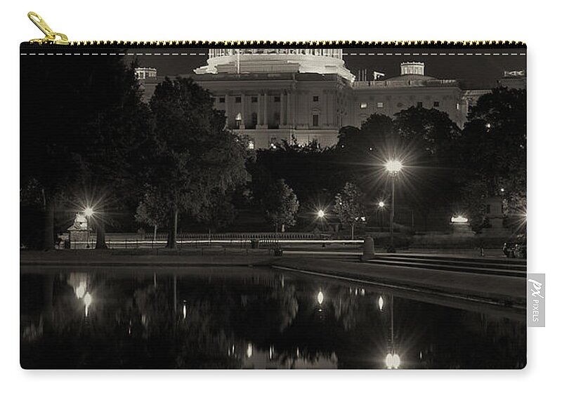Washington Dc Zip Pouch featuring the photograph United States Capitol Building by Joseph Hedaya