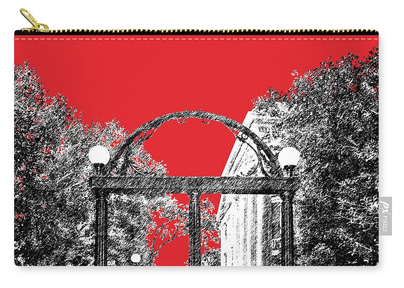 University Carry-all Pouch featuring the digital art University of Georgia - Georgia Arch - Red by DB Artist