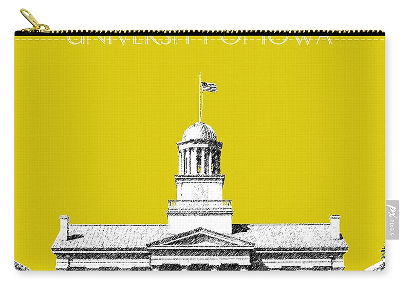 University Carry-all Pouch featuring the digital art University of Iowa - Mustard Yellow by DB Artist