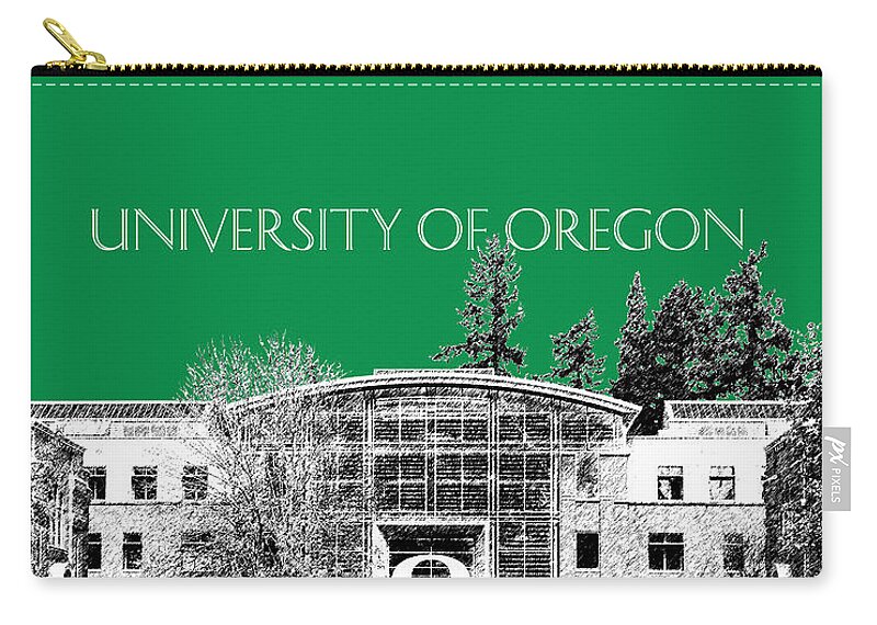University Carry-all Pouch featuring the digital art University of Oregon - Forest Green by DB Artist