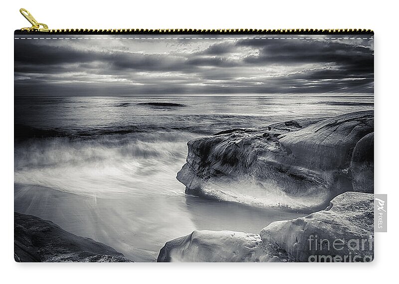 Black And White Photography Zip Pouch featuring the photograph Untamed by Jennifer Magallon