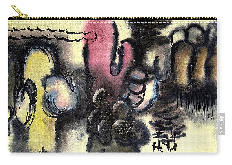 Color Zip Pouch featuring the painting Untitled - 710101 by Sam Sidders