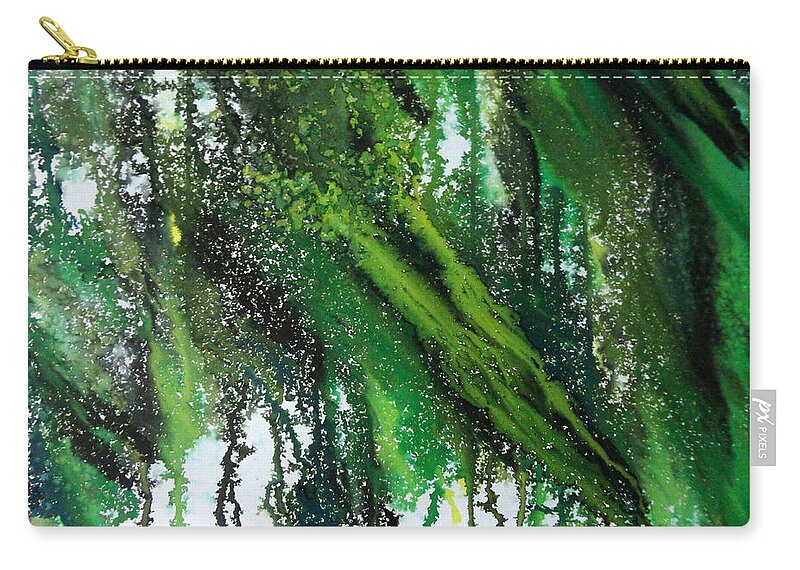 Art Zip Pouch featuring the painting Forest of Dooars by Tamal Sen Sharma