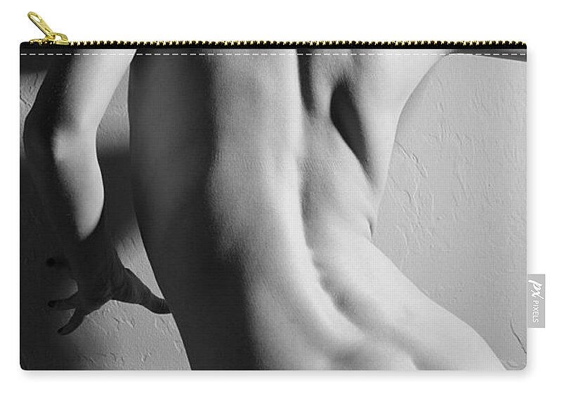 Nude Zip Pouch featuring the photograph Untitled in Black And White by Joe Kozlowski