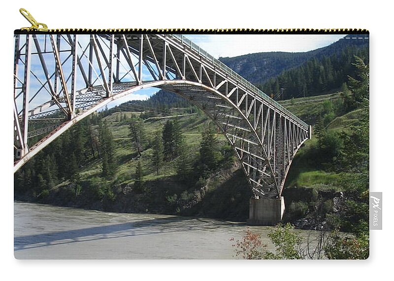 Sheep Zip Pouch featuring the photograph Up The Sheep Creek Bridge by Vivian Martin