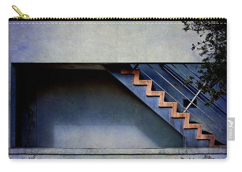 Abstract Zip Pouch featuring the photograph Up the Stairs and to the Right by David and Carol Kelly