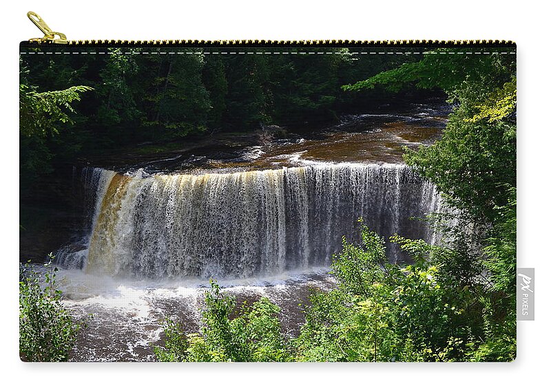 Rivers Zip Pouch featuring the photograph Upper Tahquamenon Falls by Michelle Calkins