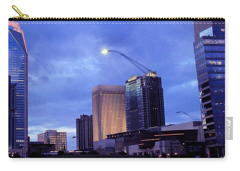 Landscape Zip Pouch featuring the photograph Uptown at Night by Morgan Carter