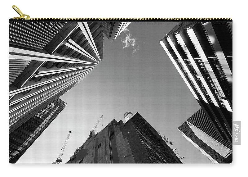 Directly Below Zip Pouch featuring the photograph Upward View Of Otemachi Office Buildings by Huzu1959