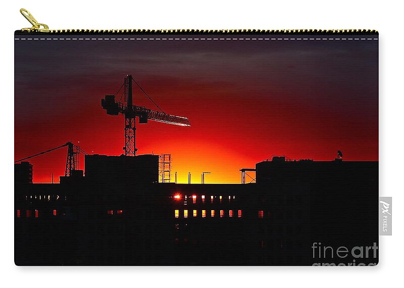 Urban Zip Pouch featuring the photograph Urban Sunrise by Linda Bianic