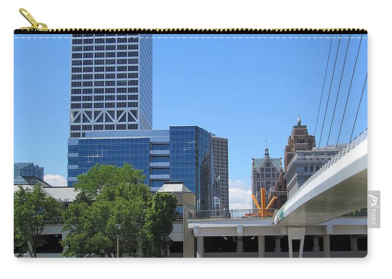 Us Bank Zip Pouch featuring the photograph US Bank view from MAM by Anita Burgermeister