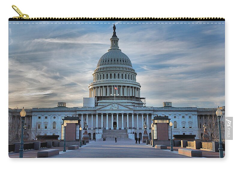Architecture Zip Pouch featuring the photograph U.S. Capitol by Steven Ainsworth