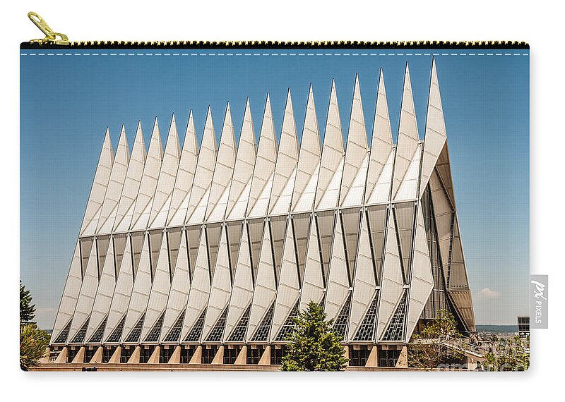 United States Air Force Academy Zip Pouch featuring the photograph Air Force Academy Chapel by Sue Smith