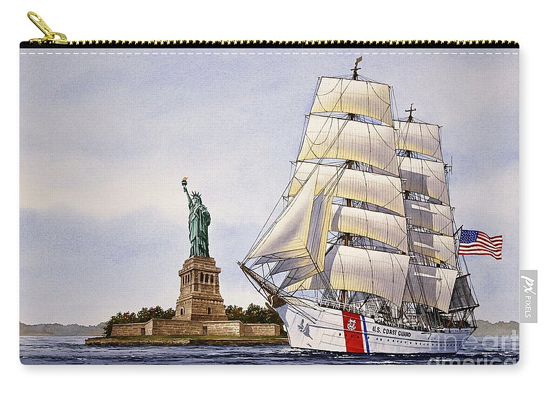 Uscg Eagle Zip Pouch featuring the painting US Coast Guard EAGLE by James Williamson