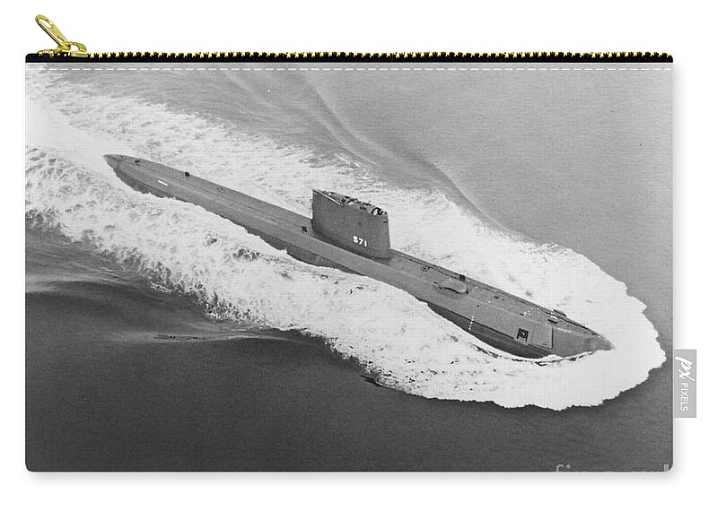 Submarine Zip Pouch featuring the photograph USS Nautilus Worlds First Atomic Submarine by Science Source