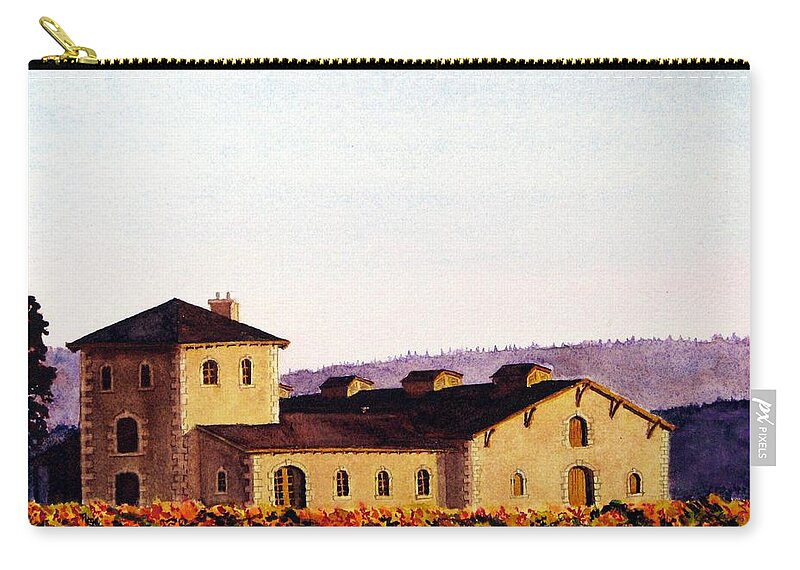 V. Sattui Zip Pouch featuring the painting V. Sattui Winery by Mike Robles