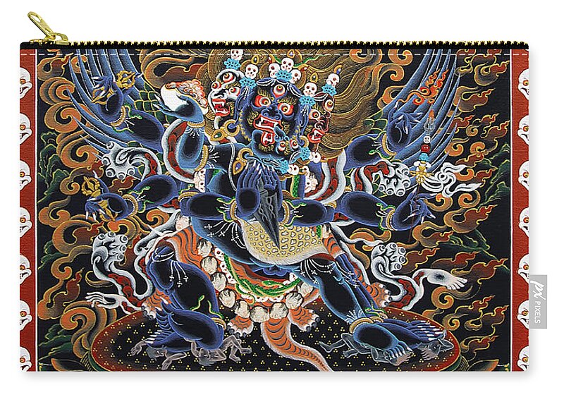 Thangka Zip Pouch featuring the painting Vajrakilaya Dorje Phurba by Sergey Noskov