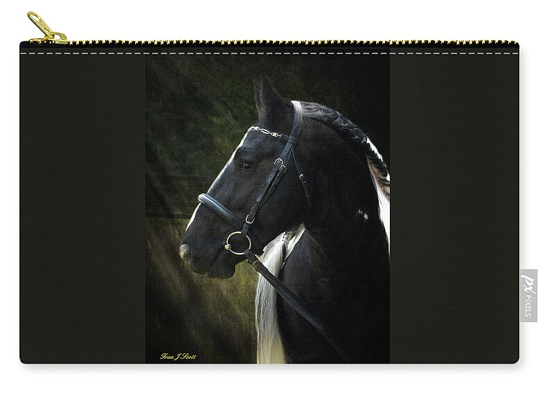 Horses Zip Pouch featuring the photograph Val Headshot by Fran J Scott