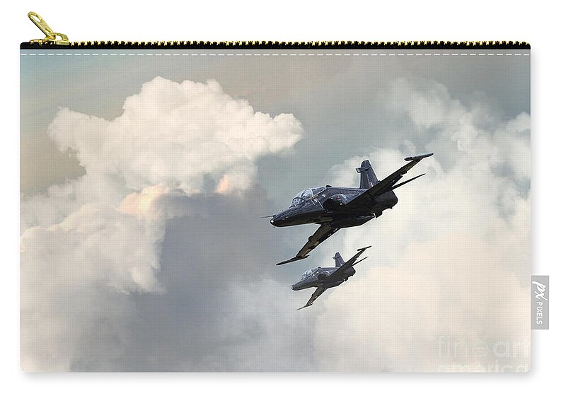 Bae Hawk Zip Pouch featuring the digital art Valley Hawks by Airpower Art