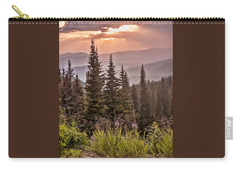 Valley Smoke Zip Pouch featuring the photograph Valley Smoke by Daniel Hebard