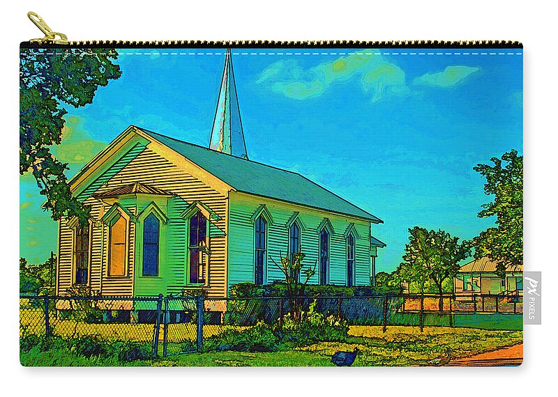 Color Zip Pouch featuring the photograph Van Gogh Visits Rural Texas by Gary Holmes