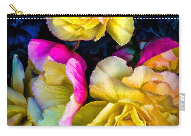 Flower Pictures Zip Pouch featuring the digital art Vancouver Island Roses by Georgianne Giese