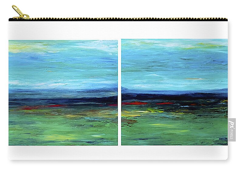 Vastness Zip Pouch featuring the painting Vast Horizon by Dick Bourgault