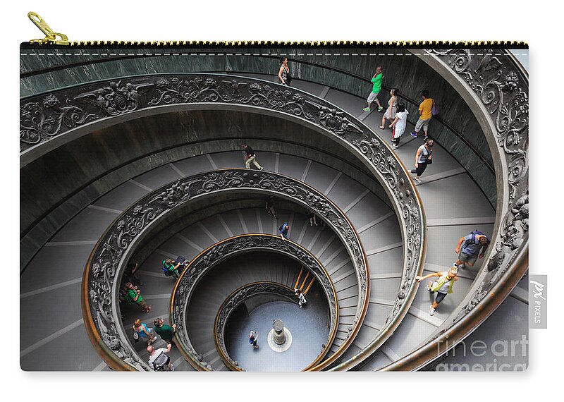 Europe Zip Pouch featuring the photograph Vatican Spiral Staircase by Inge Johnsson