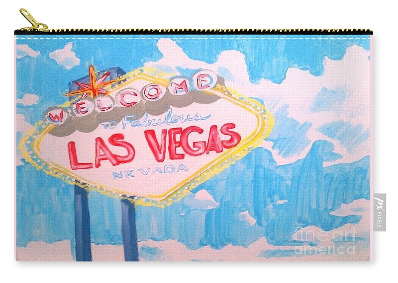 Art Zip Pouch featuring the painting Vegas by Marisela Mungia