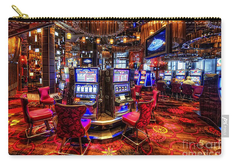 Art Zip Pouch featuring the photograph Vegas Slot Machines 2.0 by Yhun Suarez