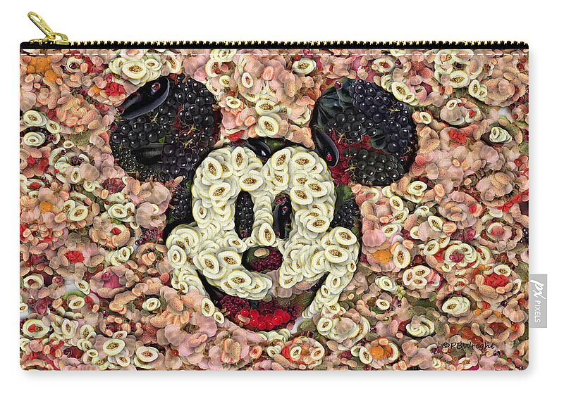 Art Zip Pouch featuring the digital art Veggie Mickey Mouse by Paulette B Wright
